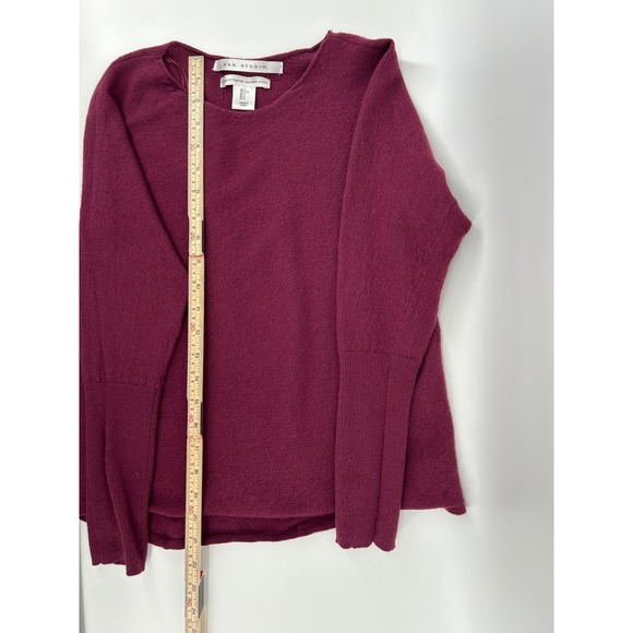 Max Studio Sweater Womens Large 100% Fine Merino Wool Maroon Classic Layer Soft - Picture 6 of 11